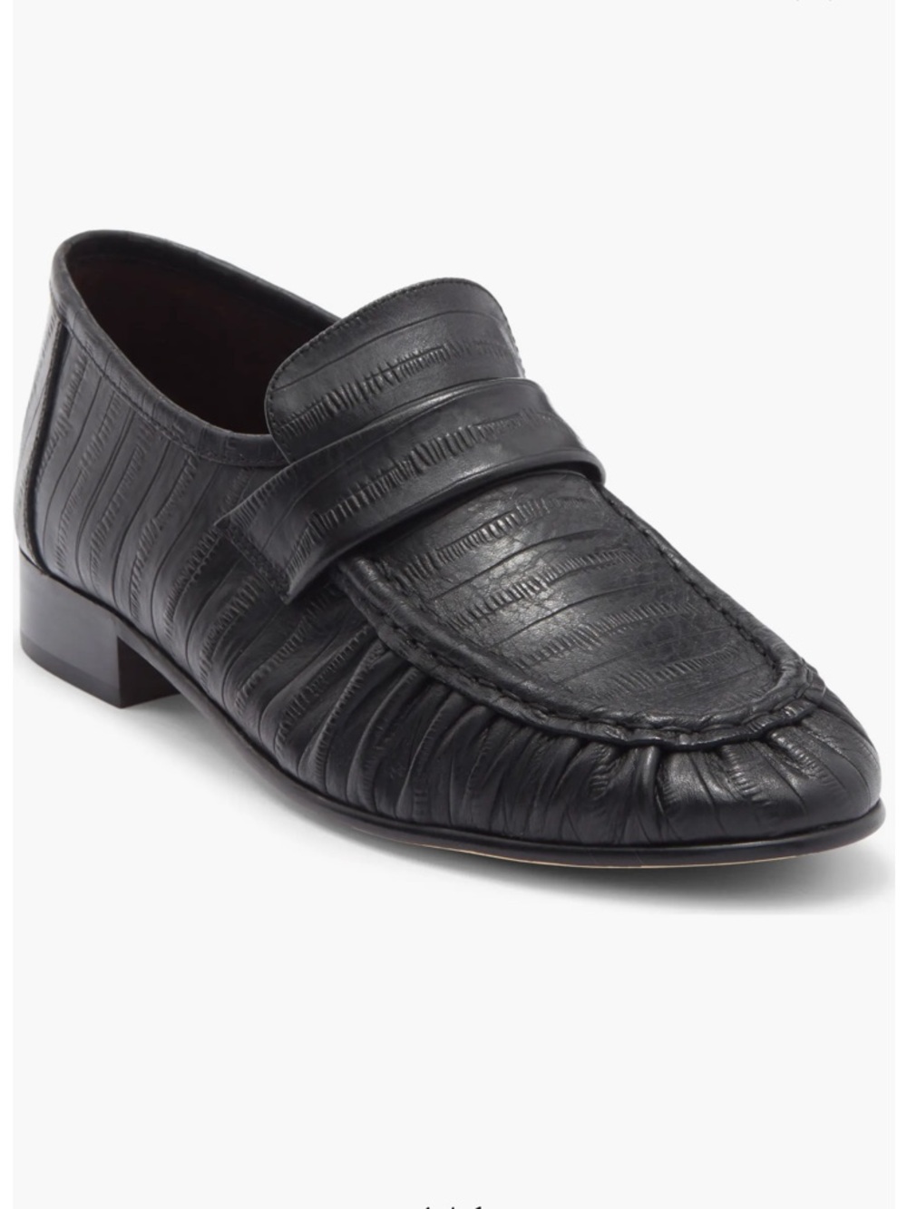 Tony Bianco Black Textured Leather Penny Loafers